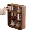 Window Lattice Chinese Walnut Display Shelf Walnut Wood Tea Organizer  Living Room