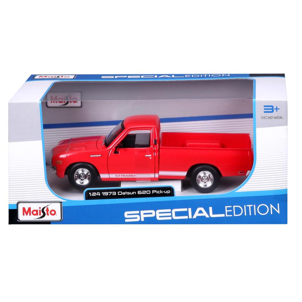 Maisto Scale Diecast Model Car of the Datsun 620 Pickup Finished Model 1/24 (Red) - (Product Code 31522)