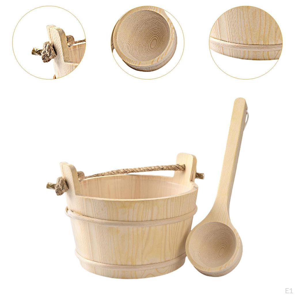 Деревянная бочка для сауны и ковш для СПА-парения, портативный многофункциональный инструмент для ванны премиум-класса