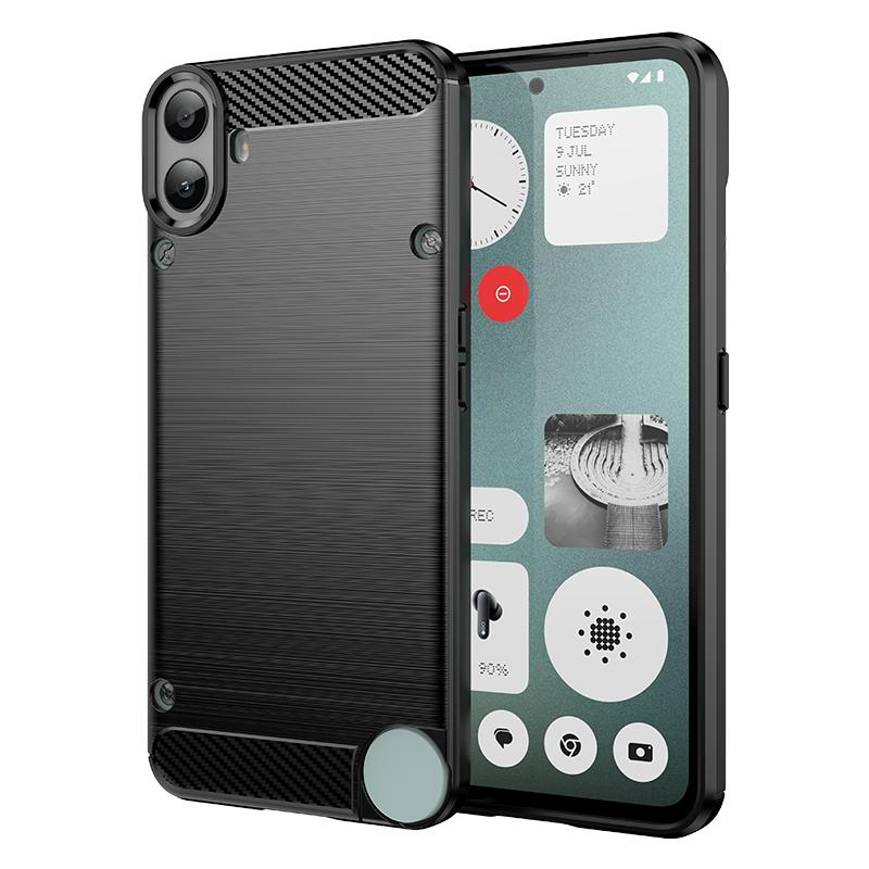 Для чехла Nothing CMF Phone 1 Чехол Nothing CMF Phone 1 Противоударный силиконовый чехол из углеродного волокна для чехла Nothing CMF Phone 1