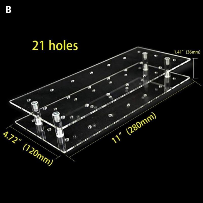 15/16/21 отверстие Акриловая подставка для леденцов Акриловая прямоугольная форма Прочный держатель Свадебная вечеринка Конфеты Десерт Держатель для палочек