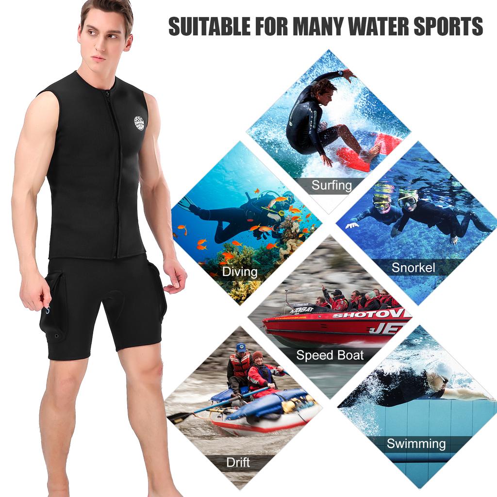 3 мм неопреновый гидрокостюм, верхний жилет, тепловой теплый жилет без рукавов для дайвинга, серфинга, плавания, парусного спорта