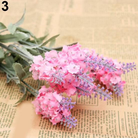 10 голов 1 букет из искусственного шелка с лавандой, искусственный садовый цветок, домашний декор