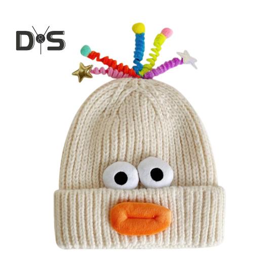 Мультяшная шерстяная шапка с выдвижными щупальцами, теплая вязаная шапочка для детей, реквизит для фотосъемки, головной убор для катания на лыжах, походов, термошапка для взрослых и подростков