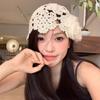 Elegant Crochet Hollow Flower Knitted Hat Hollow Out Knit Cap Casual Warm Beanies Hat  Outdoor