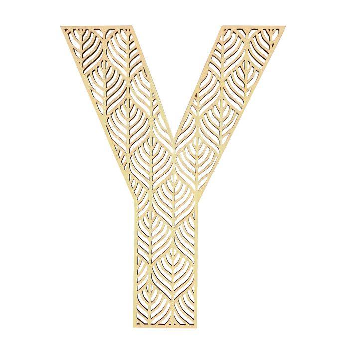 MégaCréa DIY - Lettre Y en bois Alphabet géant ajouré 24 cm