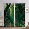 Green Forest Autumn Woods 3d Printing Curtains Tyndall Effect Bedroom Living Room Kitchen Decorative Curtains 2 Pieces