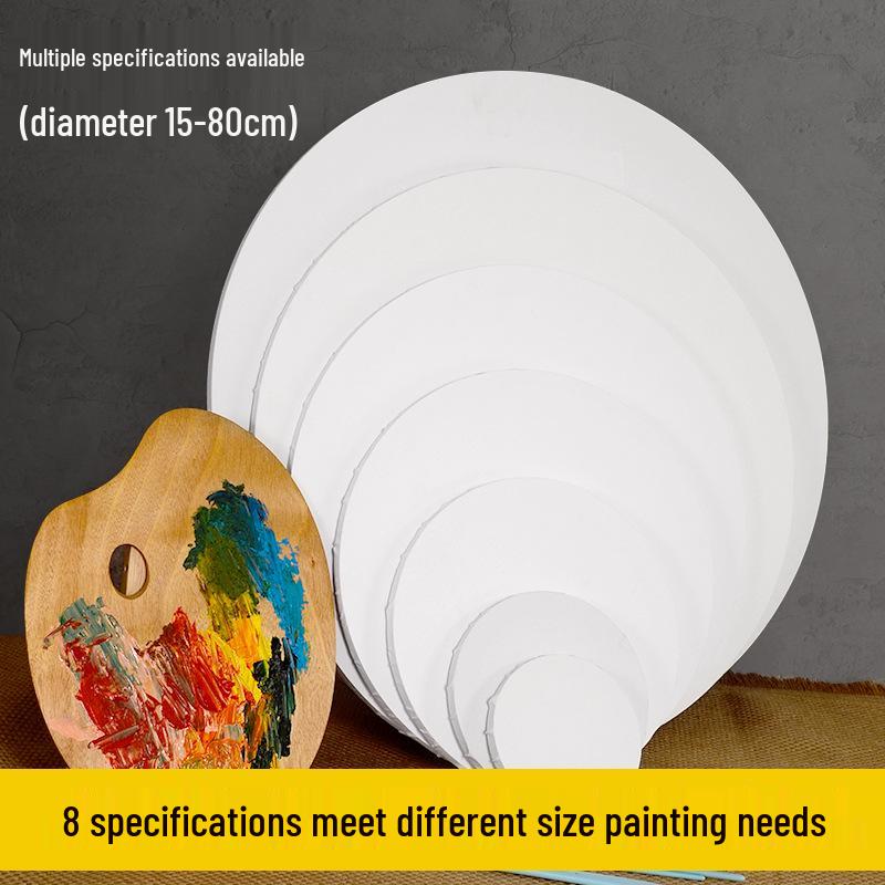 Круглая деревянная рама для масляной живописи с холстом, расписанным вручную, для начинающих
