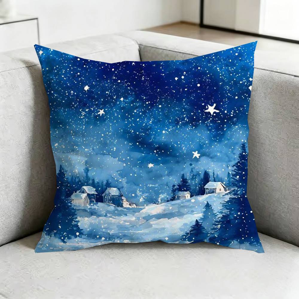 SStarry sky Art Pillow Case Square DoubleSided Sofa Cushion Cover Bedroom Bedside Pillow Gift