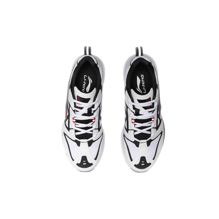 Li Ning Амортизирующие Нескользящие Легкие Низкие Беговые Кроссовки Мужские Белый Черный ARHP103-1