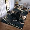 "Samurai On Horseback Rug - Sekiro Shadows Die Twice Lightning Print" Suitable for use as an anti-slip for living room bedroom sofas