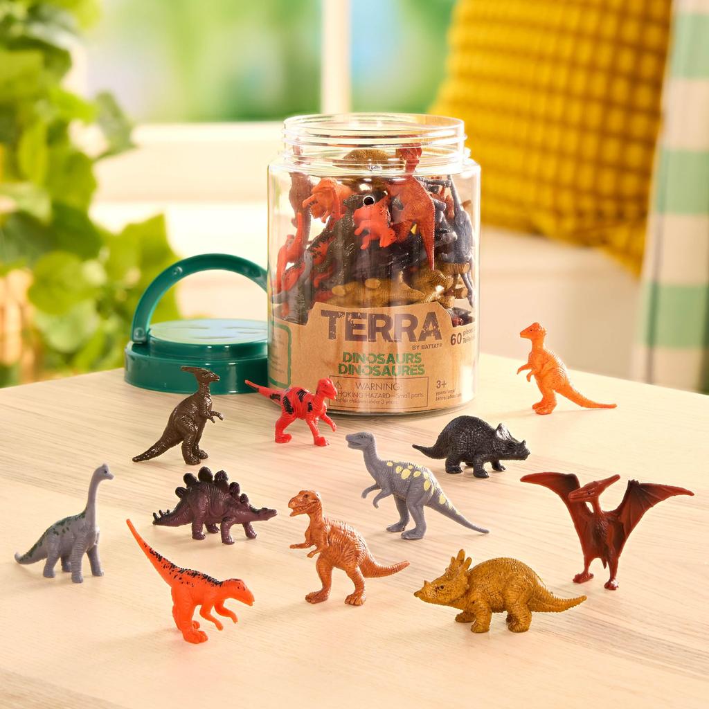 Игрушки Terra от Battat Dinosaur Toys Фигурки динозавров Dinosaur World Набор из 60 коллекционных фигурок Возраст от 3 лет и старше Оригинальный продукт B.