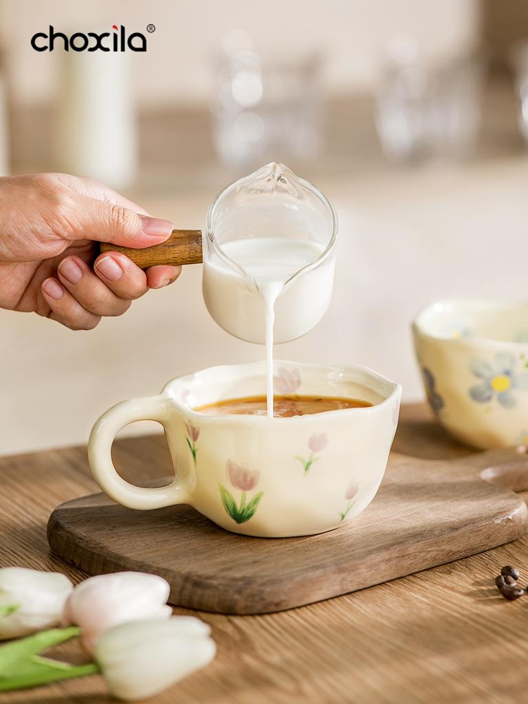 1 шт. Керамическая кофейная кружка в цветочном стиле кружки для домашнего офиса кружка для завтрака чашка для молока