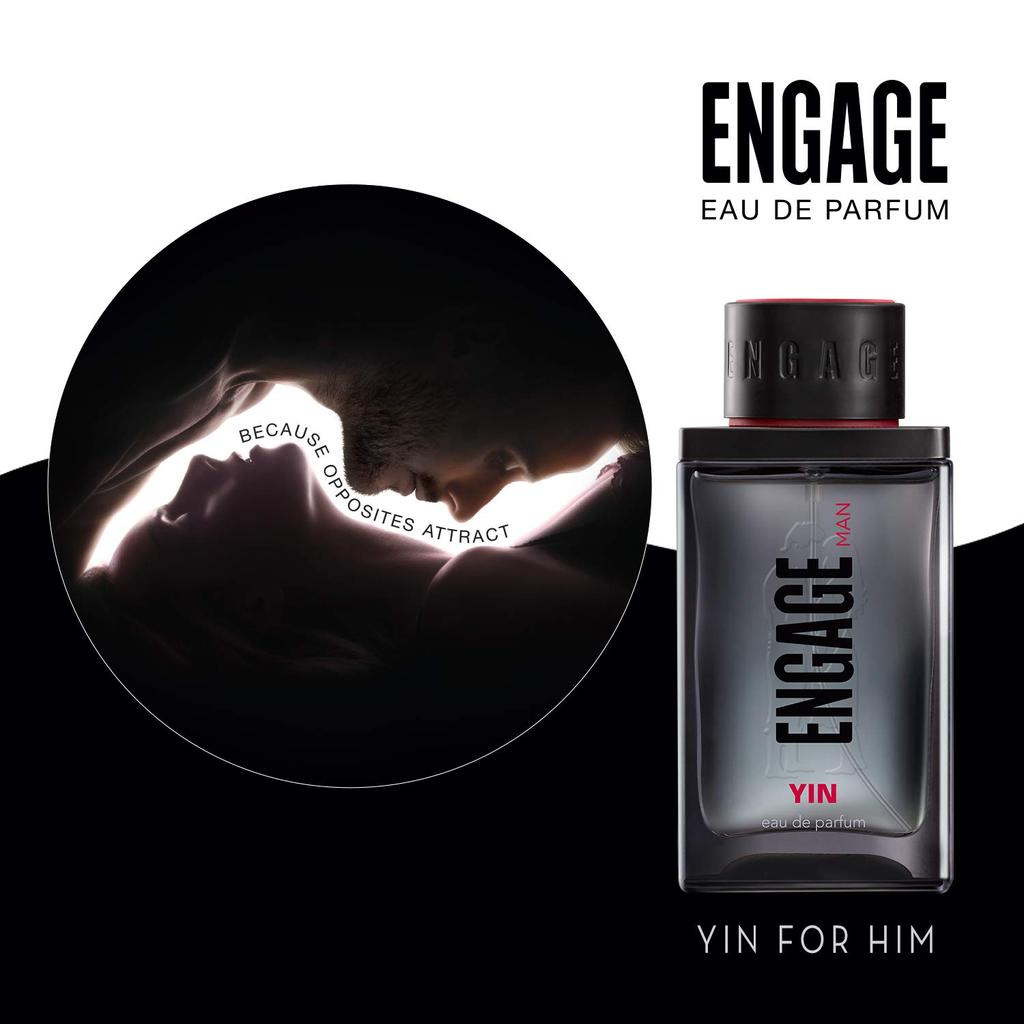 Engage Yin Eau De Parfum для мужчин, фруктово-цветочный, приятный для кожи и стойкий, 90 мл