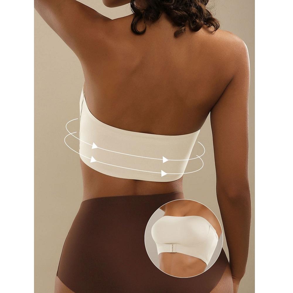 Бюстгальтер без бретелек для женщин с застежкой спереди, бесшовный бюстгальтер Push Up Tube Top, женское нижнее белье