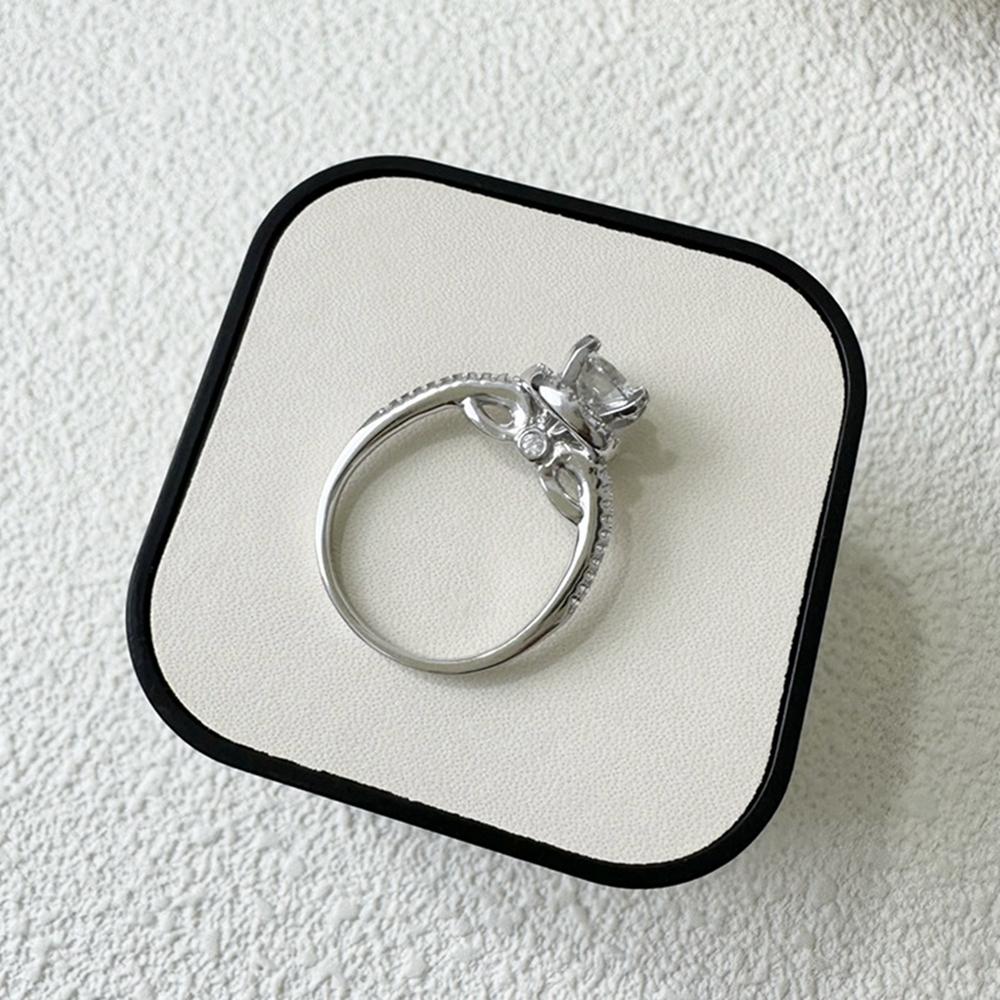 Vinregem Элегантное кольцо из стерлингового серебра 925 пробы 3EX VVS1 D, цвет круглой огранки, 6,5 мм, 1 карат, настоящее кольцо с бриллиантами из муассанита для женщин, свадебная вечеринка, ювелирные изделия, подарки