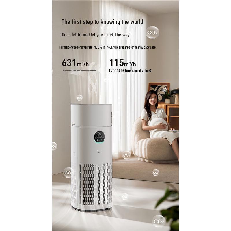 Очиститель и увлажнитель воздуха Midea для дома – KJ850G-RX800 Pro, Удаляет формальдегид, Безопасен для матери и ребенка.