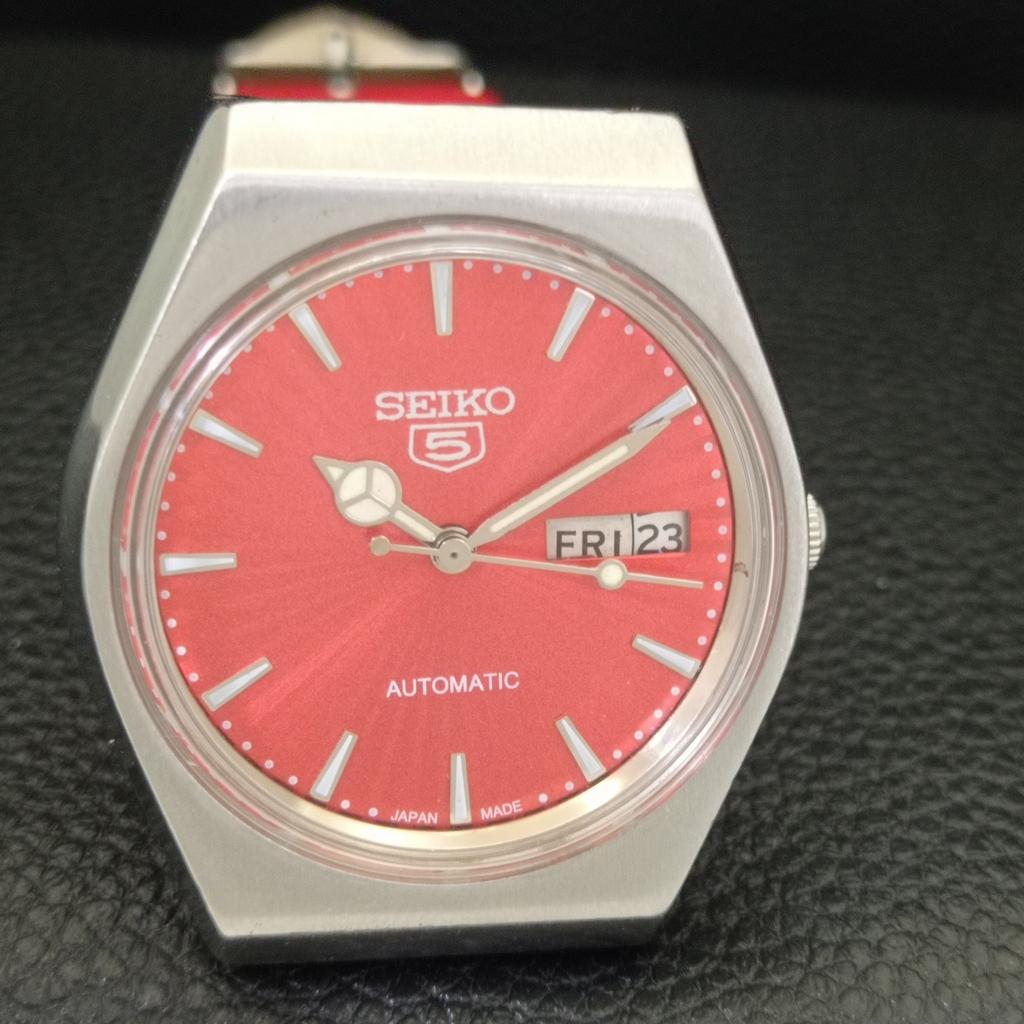 Seiko 5 АВТОМАТИЧЕСКИЕ 6309A ВИНТАЖНЫЕ ЯПОНСКИЕ МУЖСКИЕ ЧАСЫ С КРАСНЫМ ЦИФЕРБЛАТОМ a701462-5 R206b-a701462