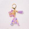 Able Purple Letter Keychain Sequin Butterfly Tassel Pendant Keychain Exquisite Backpack Decoration Accessories Gifts