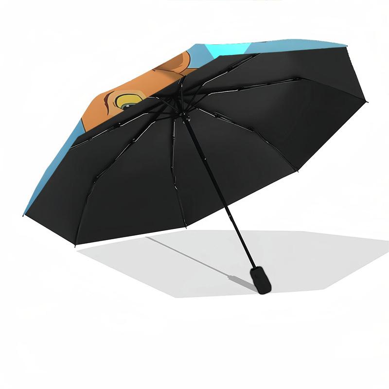 Lion King Simba Nala Themed Automatic Opening and Closing Umbrella, Brightly Colored 8-rib Portable Umbrella, Suitable for Men and Women, A Perfect Gi
