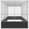 Aviary with Silver Extension 625x207x212 Cm Steel