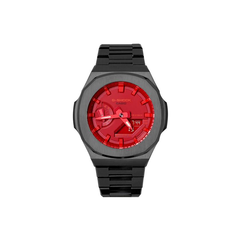 Casio Унисекс Жидкокристаллические, Аналогово-цифровые Двойной дисплей Серия 48,5 мм Красные Часы GA-2100-4A(Watch8--)