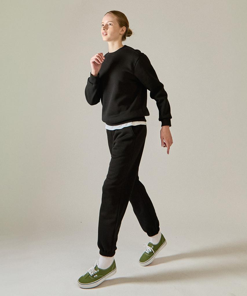 BASIC HOUSE Women'S Fleece-Lined Jogger Fit Training Pants Black Wypt7151
