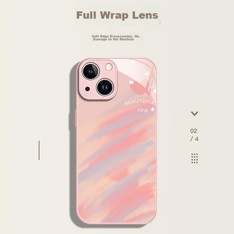 Liquid Glass Hard Backplate Soft Case for Apple IPhone 13, Full Protection, Excellent Feel, Fresh Design for Girls And Boys, Stylish And Shockproof