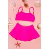 Девочка Детская Гибкая Розовая Юбка Комплект Бикини