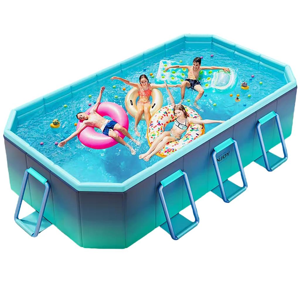 CenxnuHa No Air Pump Home Large Large Folding Vinyl Home Frame Easy To Water Lawn Heat Wave Protection Pool, Required, Pool, Pool, Non-Inflatable