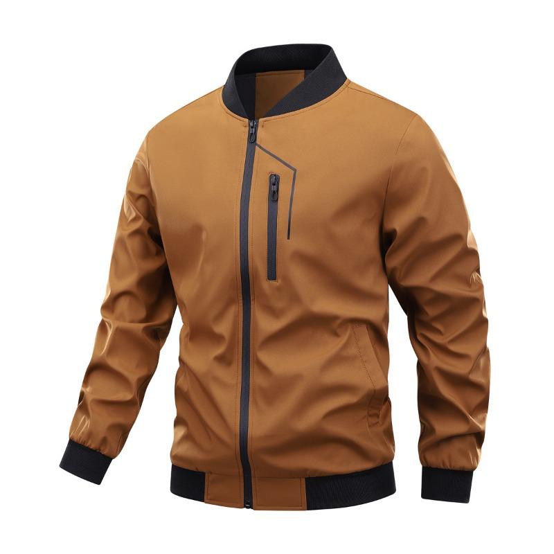 Men S Plus Size Casual Jacket Long Sleeve Stand Collar Spring Autumn