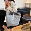 Холщовая сумка женская большой вместимости 2025 новая универсальная простая для отдыха на одно плечо для занятий студентам колледжа