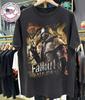 Fallout Vegas, Гранж Винтаж 2010 Унисекс футболка Хлопок Оверсайз Большой Размер
