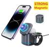 3 In 1 Magnetic Wireless Charger Stand Fast Charging Dock Station Phone Holder for iPhone 15 14 13 12 Apple Watch 8 7 6 Airpods