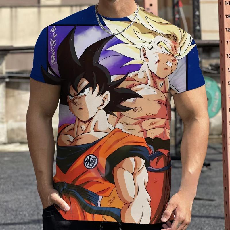 2026 Летняя Ретро Футболка Dragon Ball для Фитнеса Мужская Оверсайз 3D Печать Короткий Рукав Семейная Унисекс Детская Спортивная Футболка