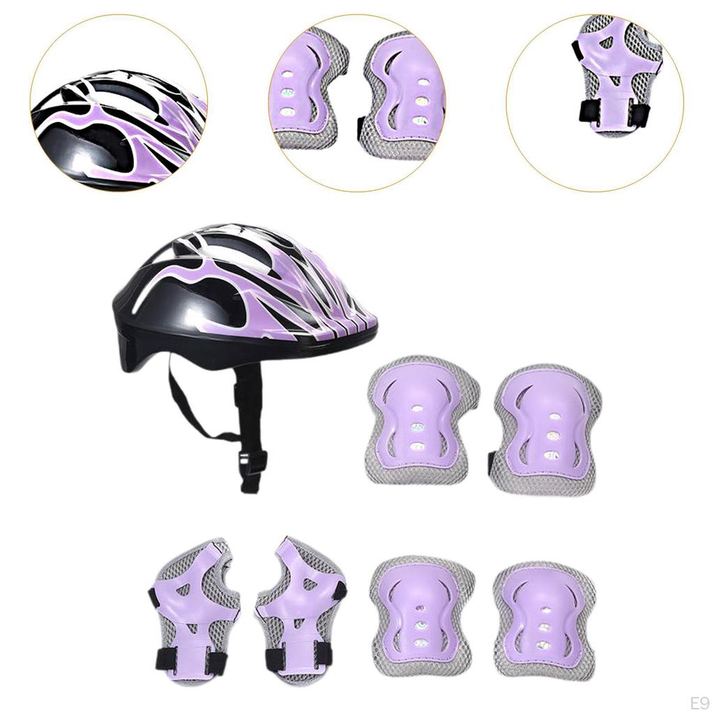 Детский велосипедный шлем для катания на роликах, скейтборде с наколенниками для езды