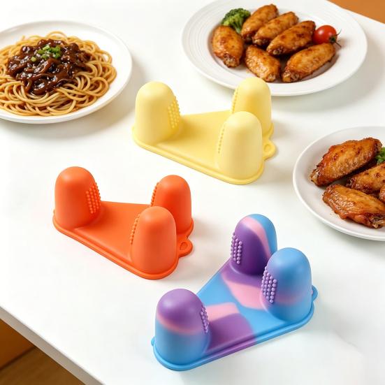Силиконовые щипцы для пальцев Нескользящие щипцы для finger food Многоразовые щипцы с захватом для пальцев для поедания жареной курицы чипсов закусок Домашнее и дорожное использование