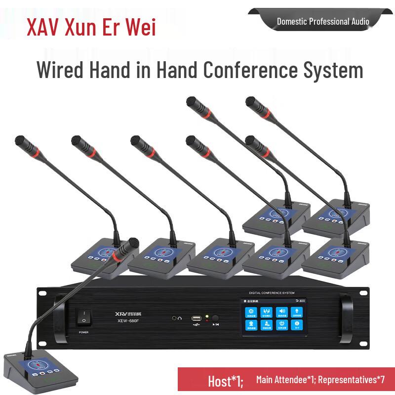 XEW-680 Цифровая проводная настольная система конференц-микрофонов (Китайская версия)