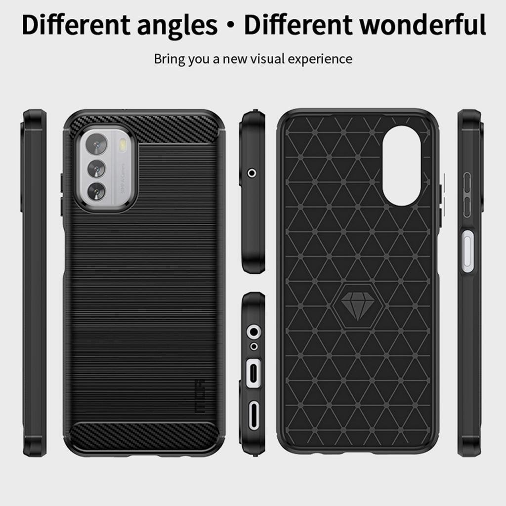MOFI JK TPU Series-1 Cell Phone Case for Nokia G60 5G,Drop Protection TPU Carbon Fiber Brushed Phone Cover