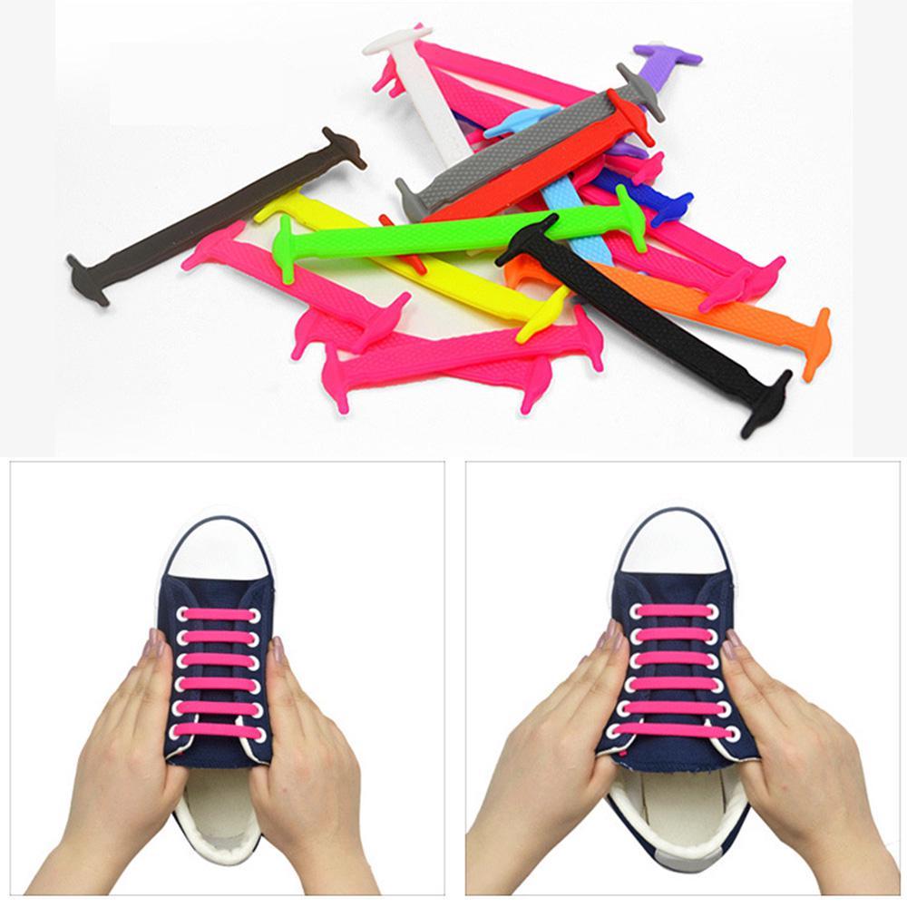 Sport Men 16pcs/set Elastic Multicolor Teen Women Silicone Shoelaces Boys Girls  Supply