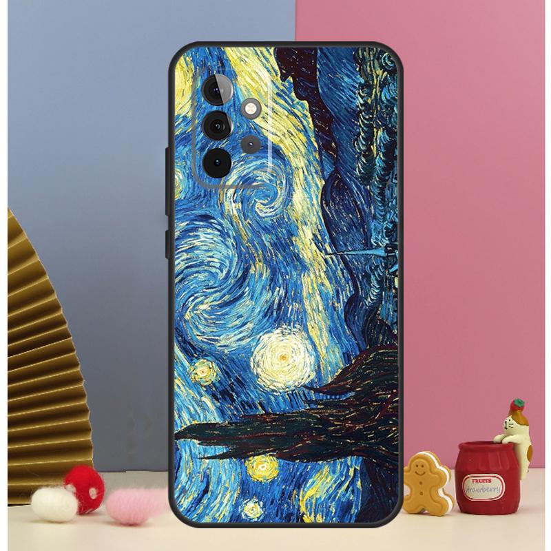 Кейс-органайзер для масляной живописи в стиле Ван Гога для Samsung Galaxy A54 A34 A24 A14 A51 A71 A12 A32 A52 A72 A13 A33 A53 A25 A15 Чехол