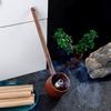 Деревянный держатель для моксы с длинной ручкой, инструмент в виде чашки с глубокой головкой, 24 см, ручная конструкция, натуральная текстура дерева, цельная конструкция для домашней моксы