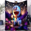 High Quality Doraemon Japanese Anime Small Cover Blanket Plush Sofa Throw Blanket Novelty Warm All Season Children Home Gift