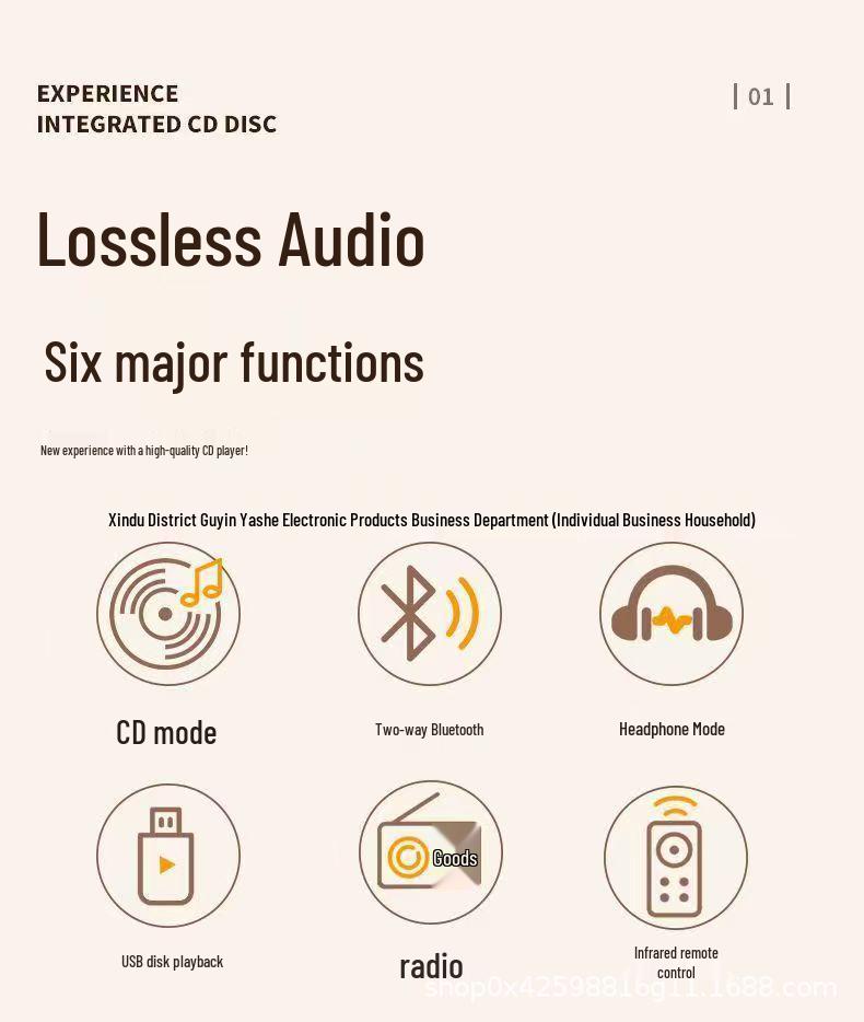 Ретро Bluetooth CD-плеер с качеством звука HIFI - Идеальный подарок