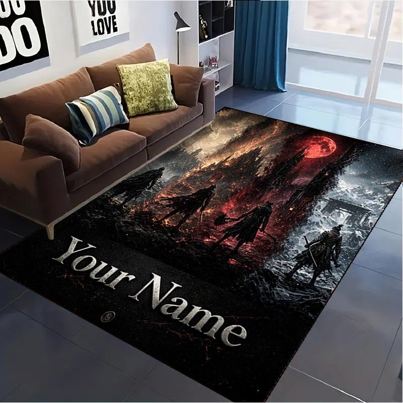 Name Custom Bloodborne Carpet Rug for Living Room Bedroom Home Sofa Decoration,Kids play Non-slip Floor Mat