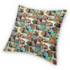 Capybaras Zoo Animals Square Pillowcase Polyester Linen Velvet Printed Zip Decor Throw Pillow Case Sofa Cushion Cover