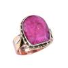 Красный Рубин(Смоделированный) Двухцветное кольцо ручной работы из стерлингового серебра 925 пробы S.8 G2g15