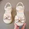 Children Girl Beach Sandals Open Toe Bowknot Versatile Casual 2024 Summer All-match Kids Fashion Chic Princess Shoes for Wedding