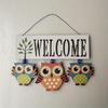 New Pastoral Style Home Accessories Creative Personality Owl Listing Welcome To Welcome Store Wall Hanging