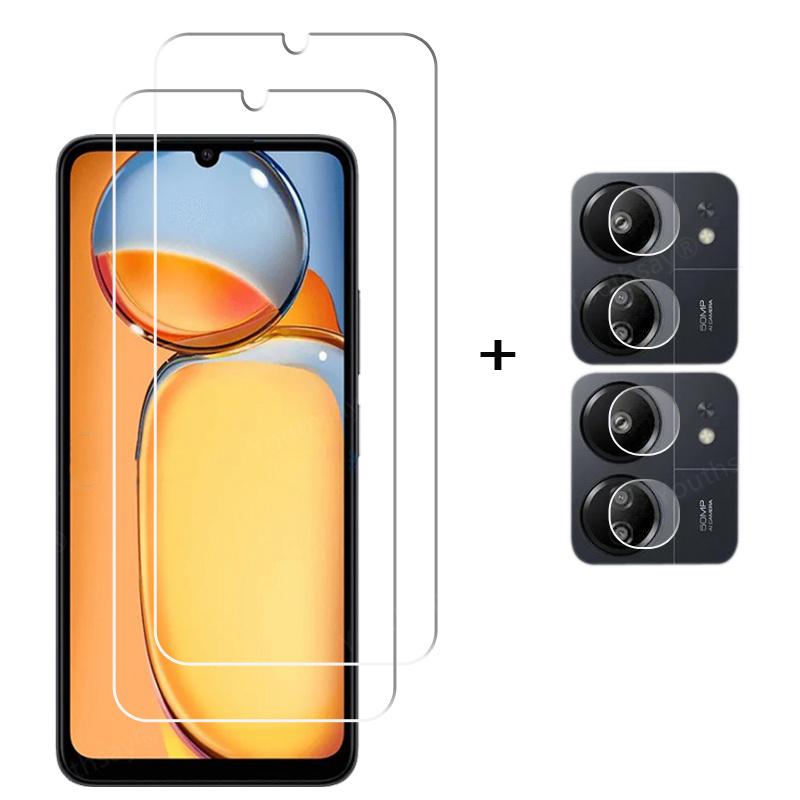 Полное клеевое стекло для Xiaomi Redmi 13C 12C Защитная пленка для экрана Redmi 13C Закаленное стекло Защитная пленка для объектива телефона для Redmi 13C